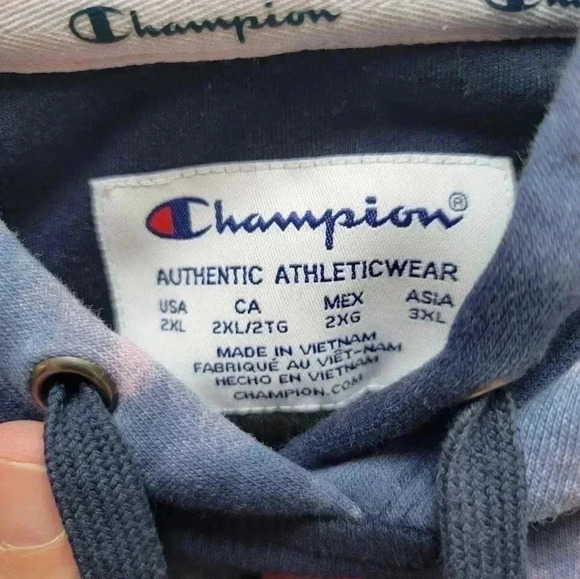 Champion  Purple & Pink Tie Dye Hooded Sweatshirt Plus Size 2x - Picture 3 of 3